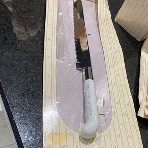 Precious Moments Silver and White Cake Knife